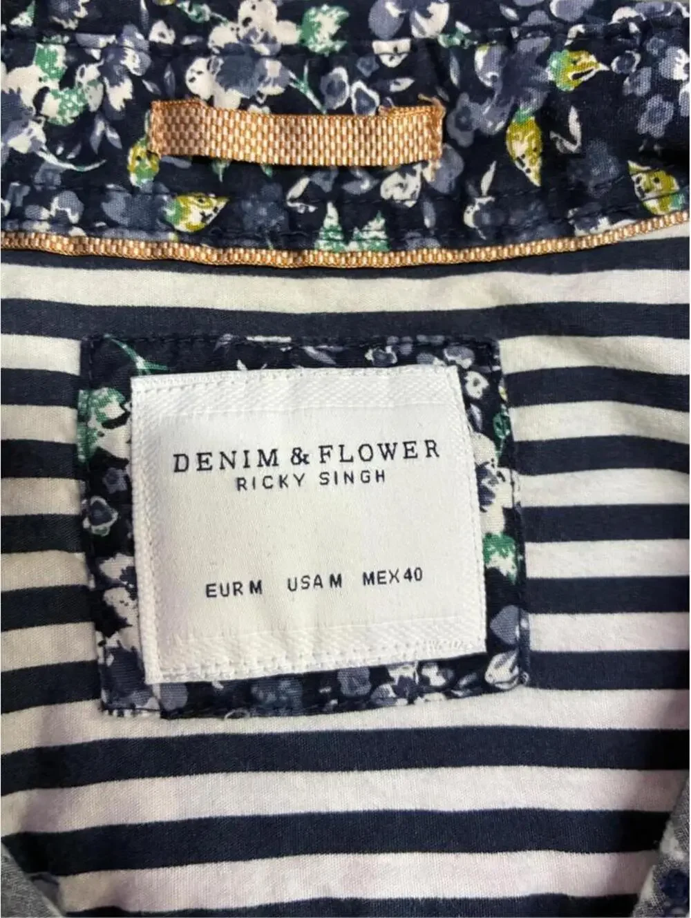 Denim And Flower Men's Blue and Multi Shirt - Picture 2 of 3